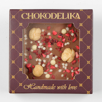 Шоколад молочный Фундук и вишня с украшением (35г)