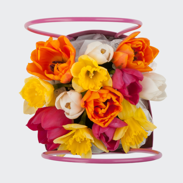 Тюльпаны в коробке Малиновое настроение