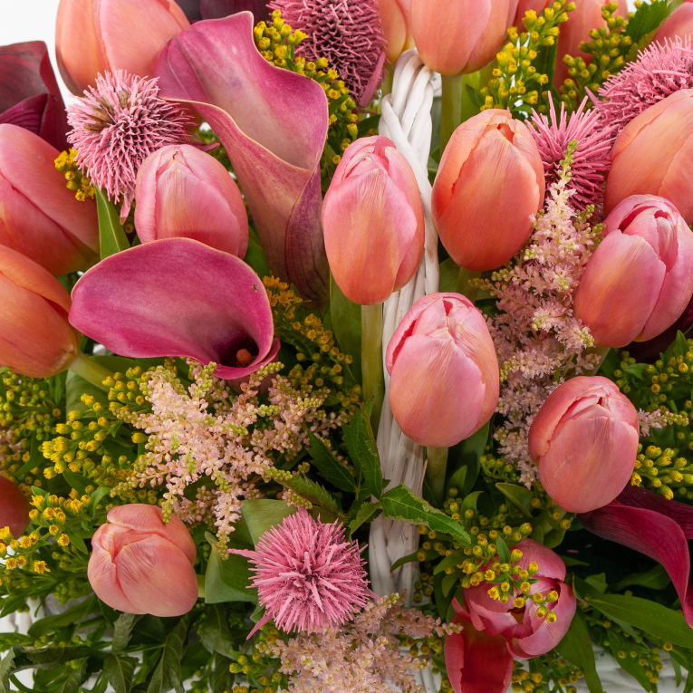 Букет в корзине Вечерние огни