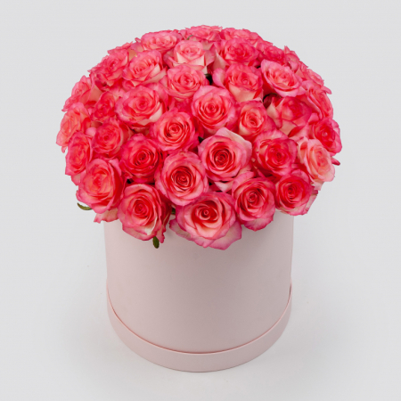 Букет в розовой коробке Женское счастье (51 роза)