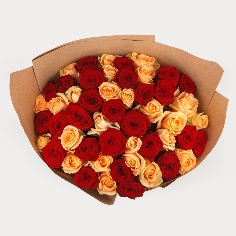 Букет 51 роза Любовь без конца и края