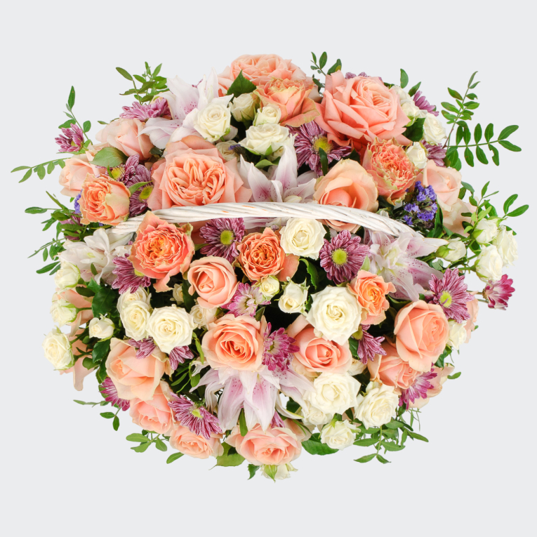 Букет в корзине Цветочная долина