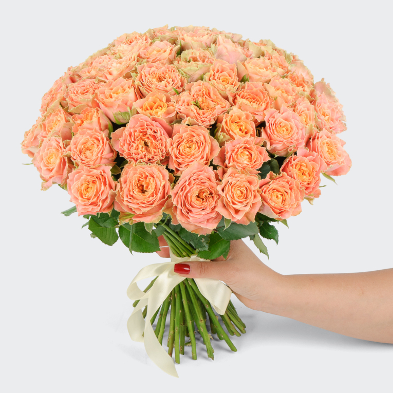 Букет из 51 розы Персиковое удовольствие