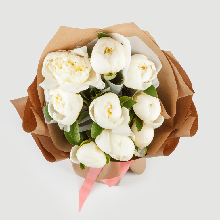 Букет из 9 пионов Улыбка ангела