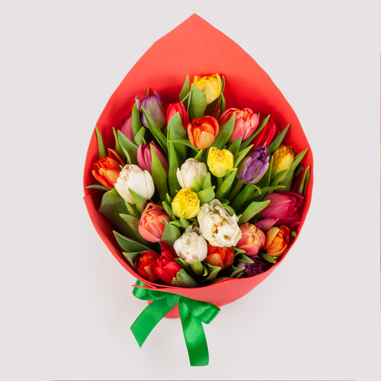 Букет из тюльпанов Пора любви (миди)
