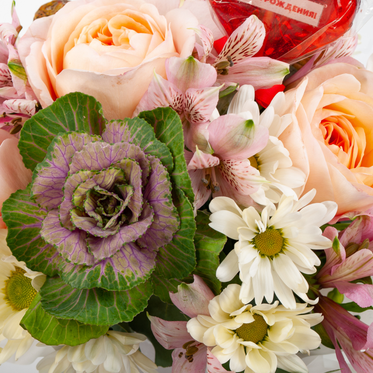 Композиция в кашпо Цветочный уют