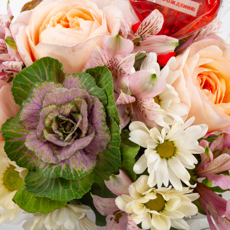 Композиция в кашпо Цветочный уют