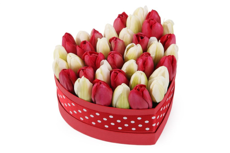 Композиция Весеннее вдохновение (мини), красно-белая