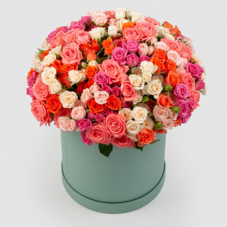 Букет в зеленой коробке Чудное мгновение (51 роза)