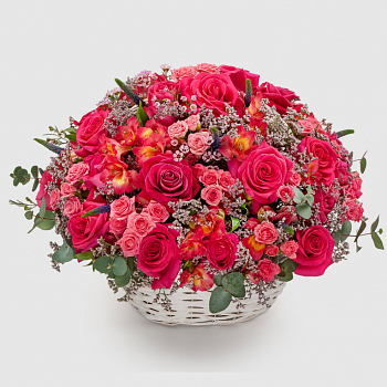 Букет в корзине Пожар любви