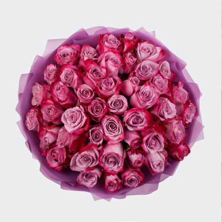 Букет из 51 розы Розовое ожерелье