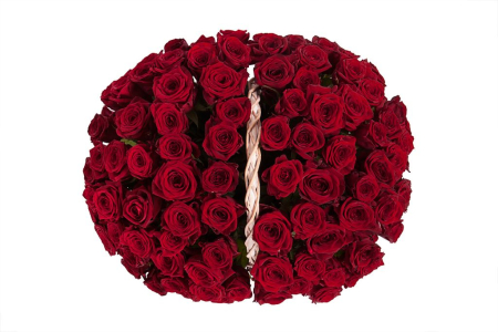 Букет 101 роза в корзине