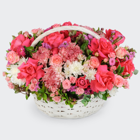 Букет в корзине Розовая герцогиня