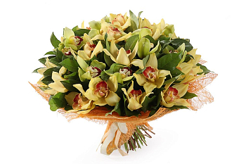 Букет с орхидеями Лимонный щербет Букет с орхидеями Лимонный щербет