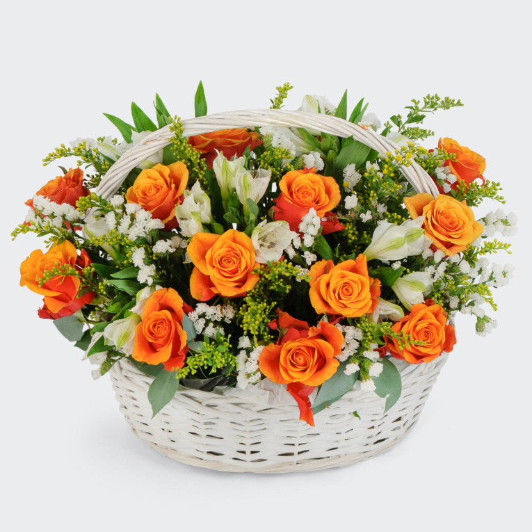 Букет в корзине Рыжие веснушки
