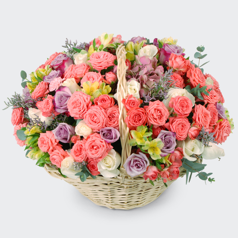 Букет в корзине Босиком по росе