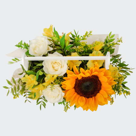 Букет в ящике Рыжие пески