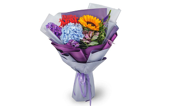 Букет с гортензией Аромат сентября