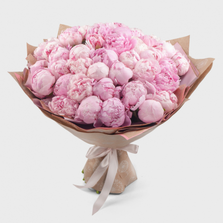 Букет 51 пион Розовая россыпь