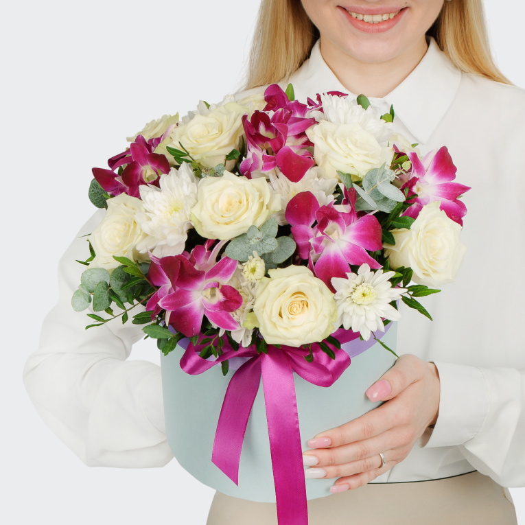 Букет в коробке Ягодное мороженое