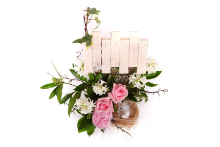 Букет Птичий домик в кашпо