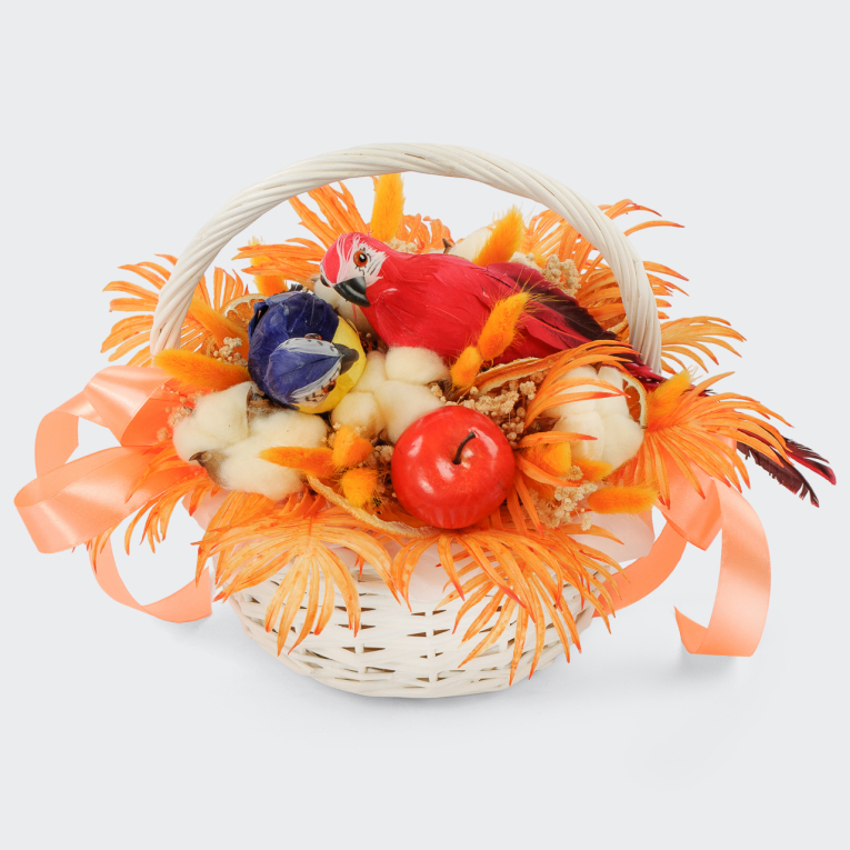 Букет в корзине Важная птица