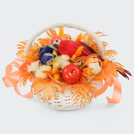 Букет в корзине Важная птица