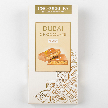 Шоколад молочный Dubai Peanut с начинкой из арахиса (180г)