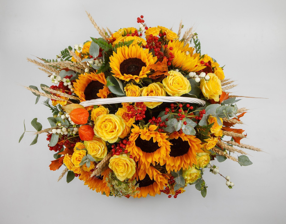 Букет в корзине Солнечный источник