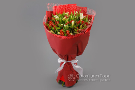 Букет из альстромерий Зимняя вишня