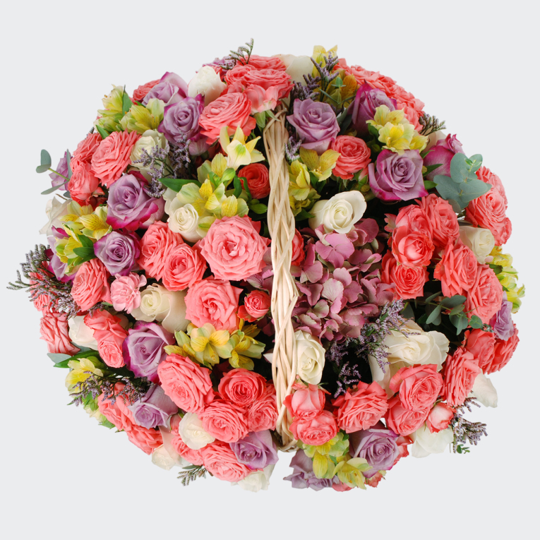 Букет в корзине Босиком по росе