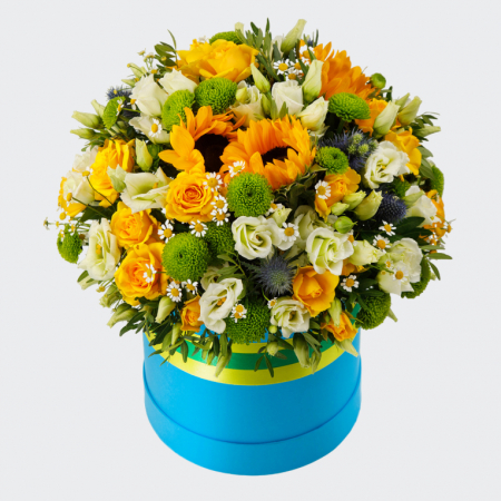 Букет в коробке Солнечная корона