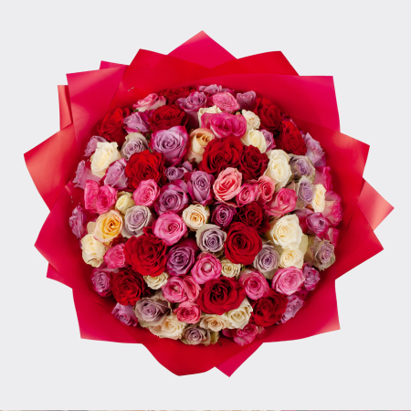 Букет из 101 розы Любовный цветник