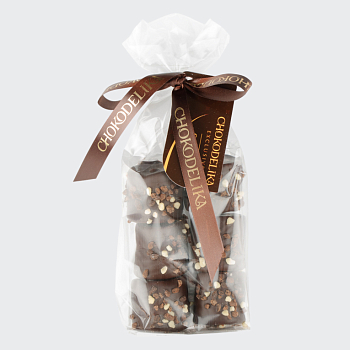 Конфеты Воздушный зефир в темном шоколаде в пакете с ленточкой (60г)