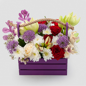 Композиция в кашпо Лиловое утро