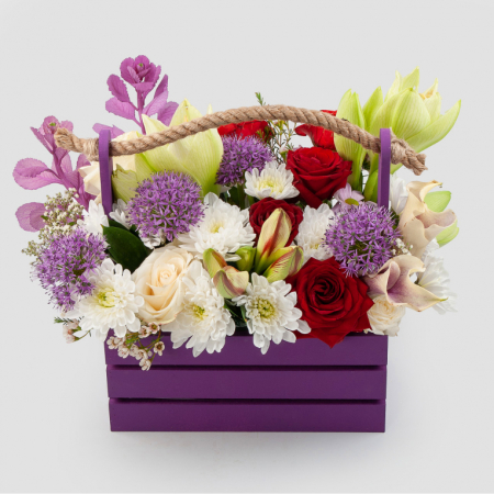 Композиция в кашпо Лиловое утро