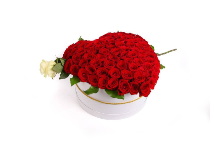 Букет Это любовь, 101 роза в коробке