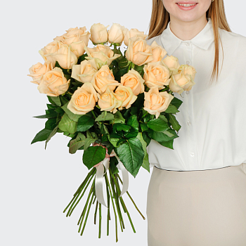 Букет 21 розы Пич Аваланш