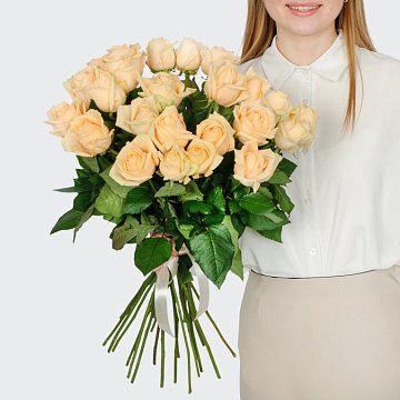 Букет 21 розы Пич Аваланш