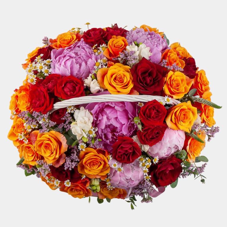 Букет в корзине Летняя палитра