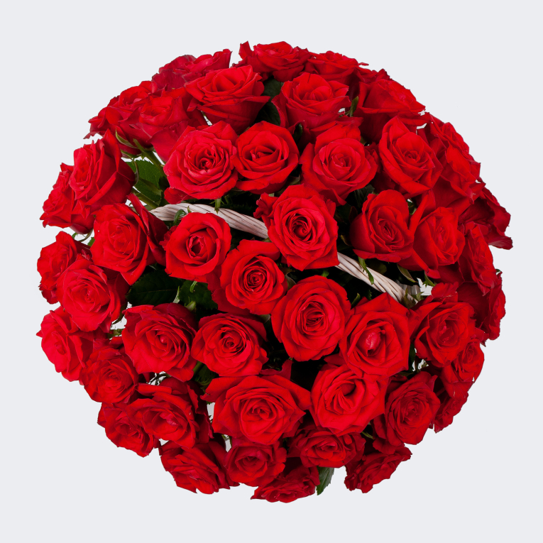 Букет в корзине Румба (51 роза)