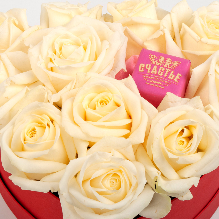 Букет в коробке Сливочный каприз