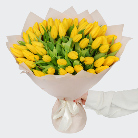 Букет 51 желтый тюльпан