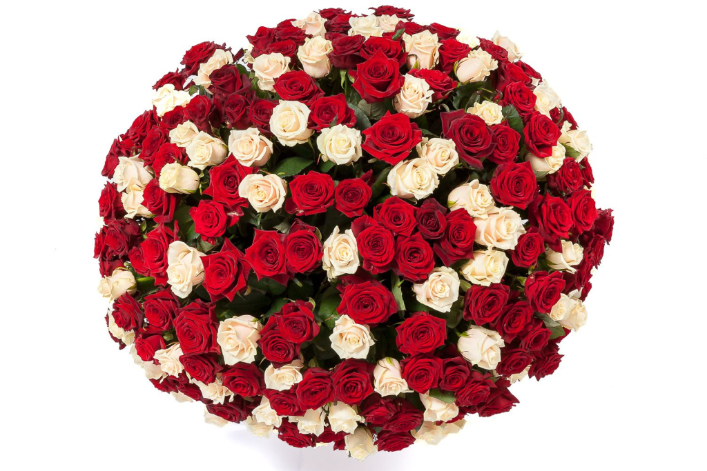 Букет 251 роза микс в корзине