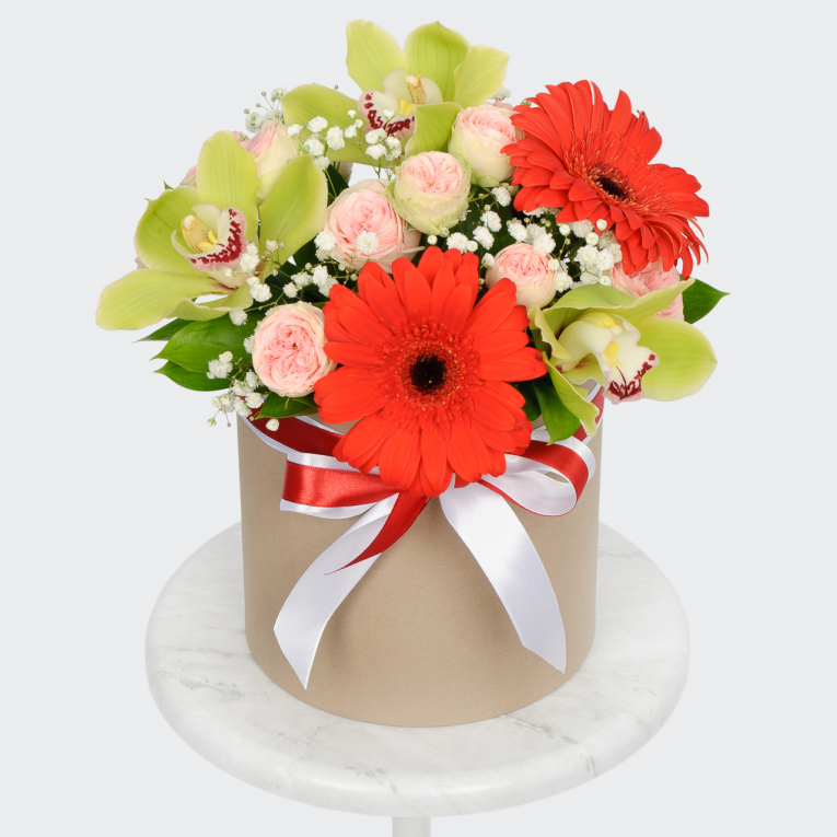 Букет в коробке В объятиях рассвета