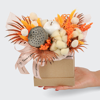Цветы в коробке Рыжая осень