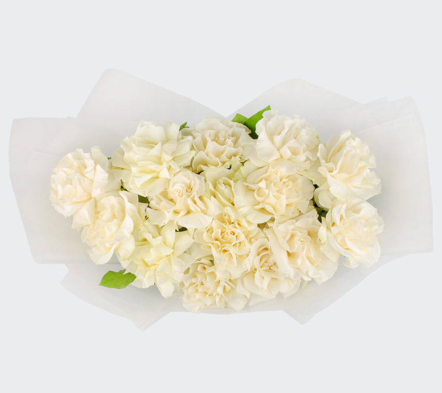 Букет из 15 роз Сливочный пломбир