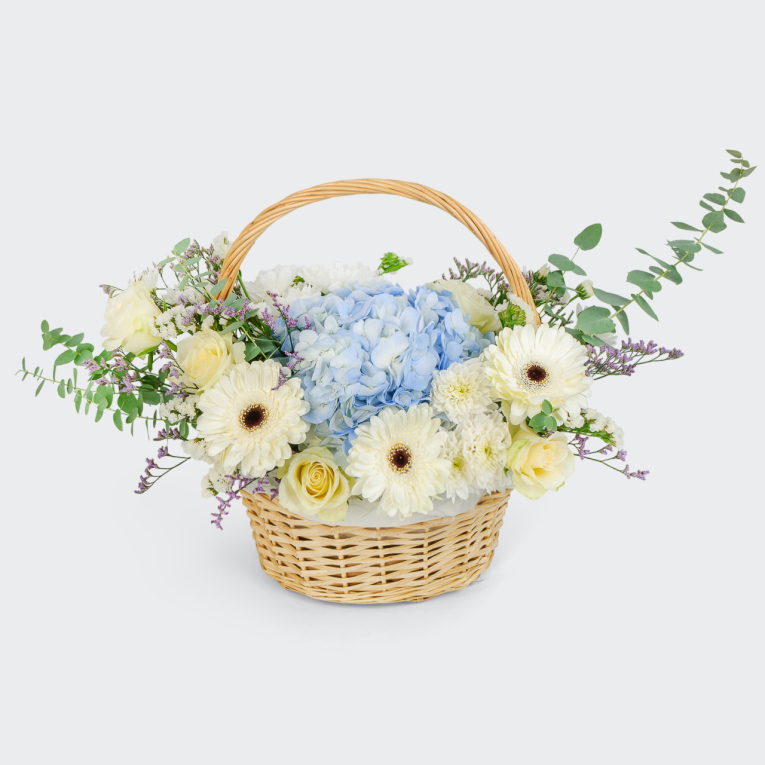 Букет в корзине Небесное облачко