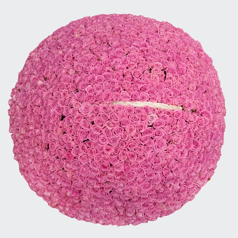 Букет 1001 роза Аква в корзине