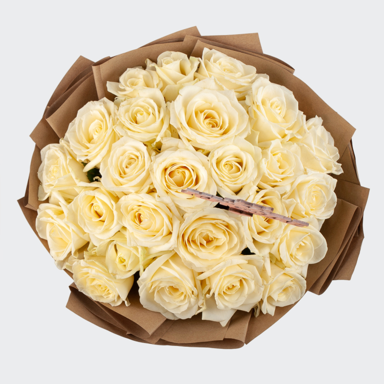 Букет из 25 роз с топпером Восторг любви